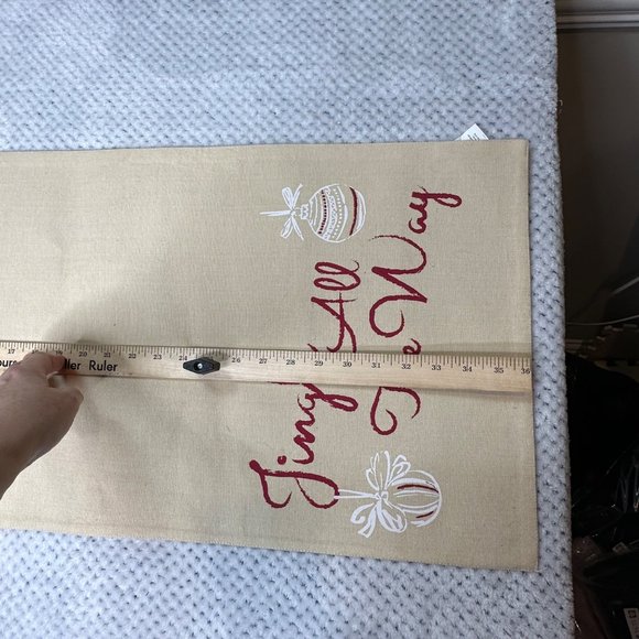 Better Homes Table Runner Beige Red Neutral Christmas Jingle All The Way Decor - Picture 6 of 7